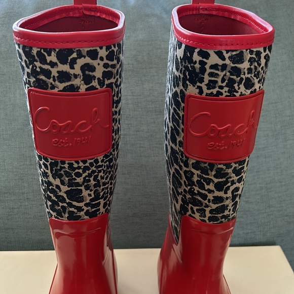Coach Pearl Legacy Cheetah Rain Boot - Picture 4 of 8